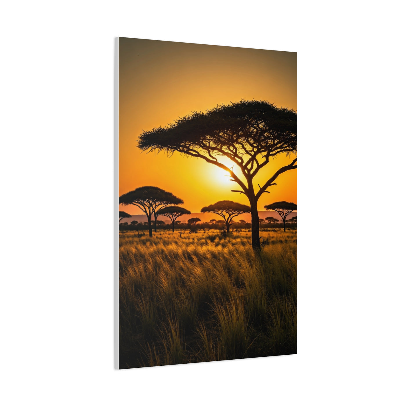 Sunset Silhouette Savanna Tree Wall Art & Canvas Prints