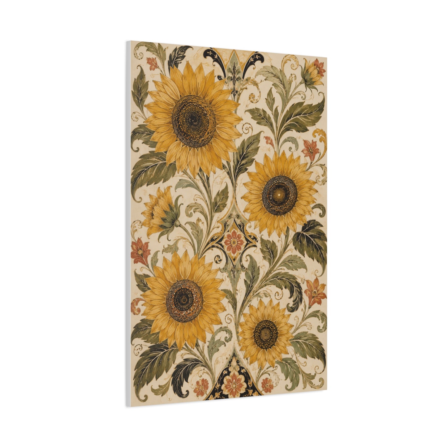 Ornate Floral Sunflower Tapestry Wall Art & Canvas Print