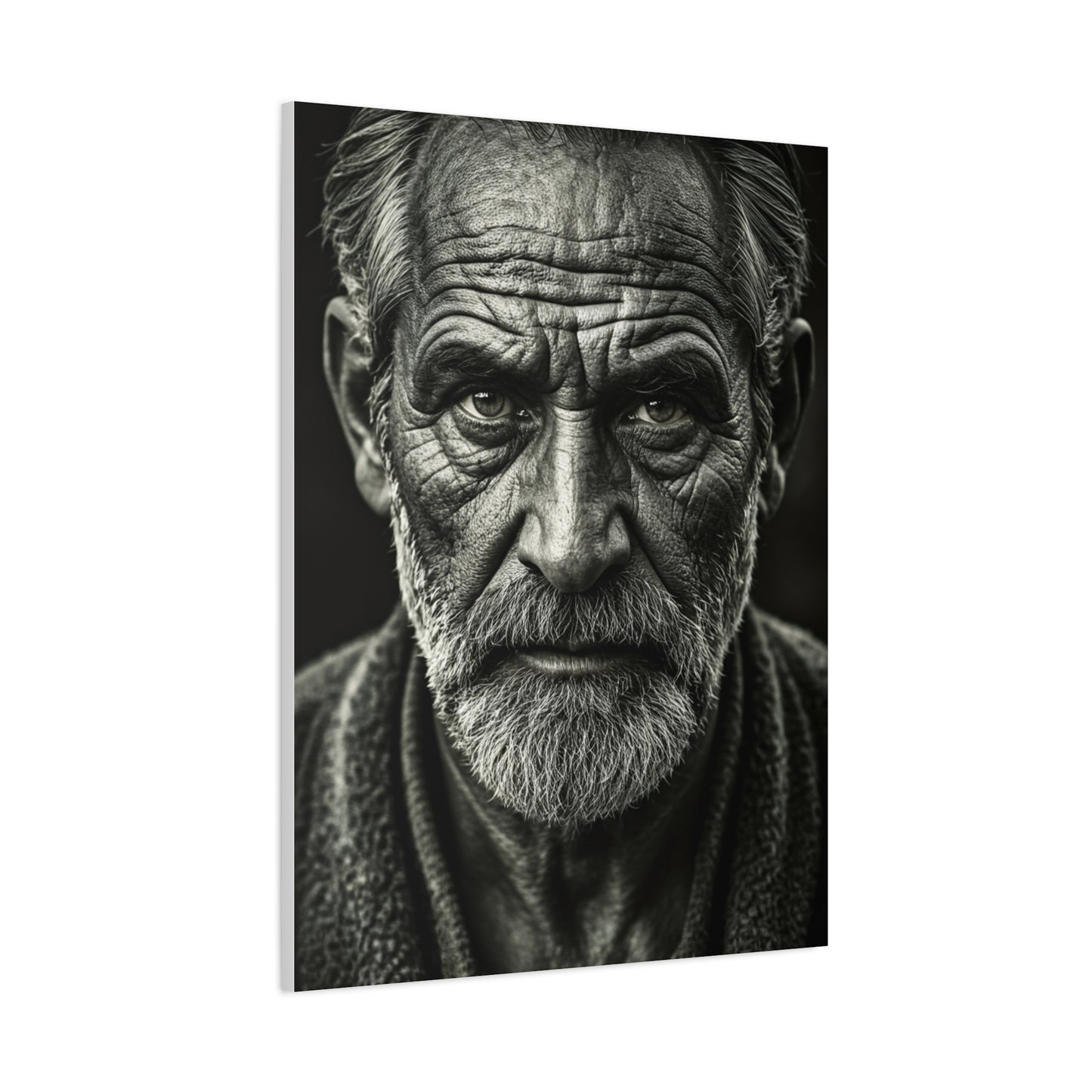 Lines of Time Black & White Elder Portrait Wall Art & Canvas Prints