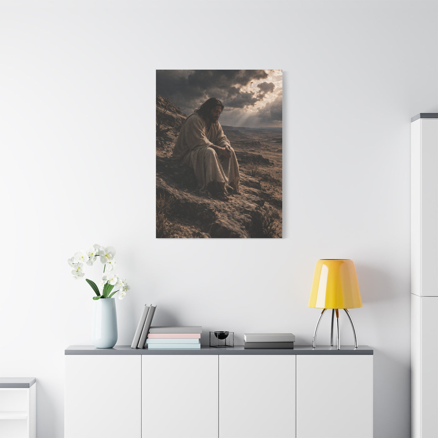 Jesus in the Wilderness Reflection Wall Art & Canvas Print