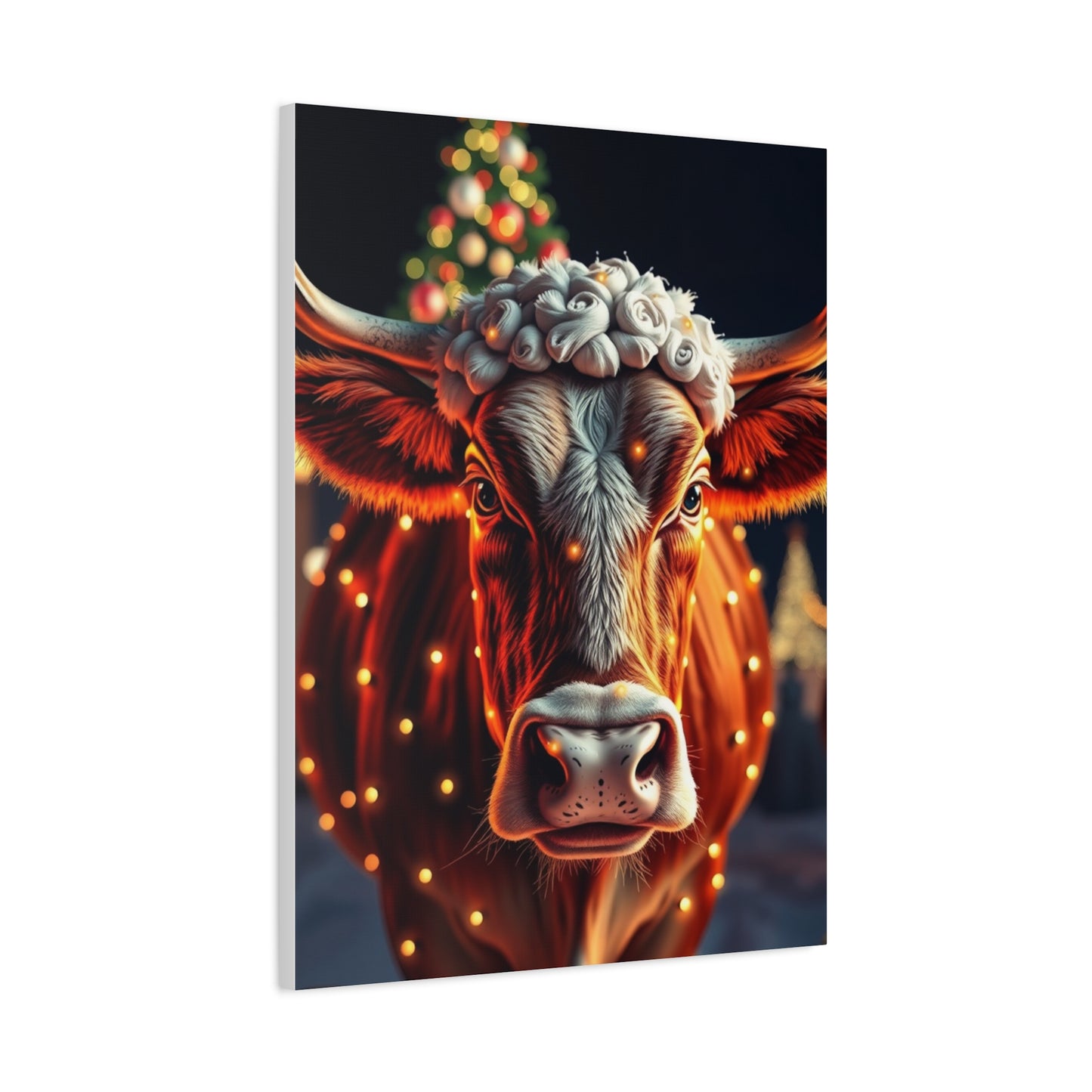 Supreme Christmas Cow Art Beautiful Collection Wall Art & Canvas Print