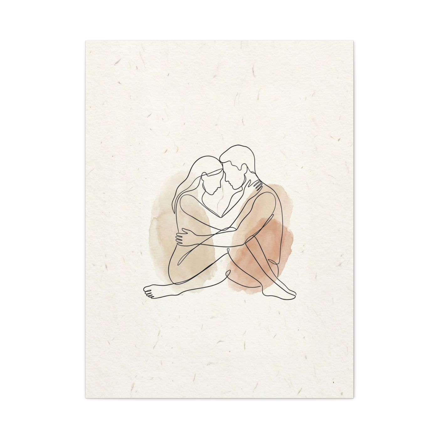 Minimal Line Art Intimate Embrace Wall Art & Canvas Print