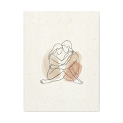 Minimal Line Art Intimate Embrace Wall Art & Canvas Print
