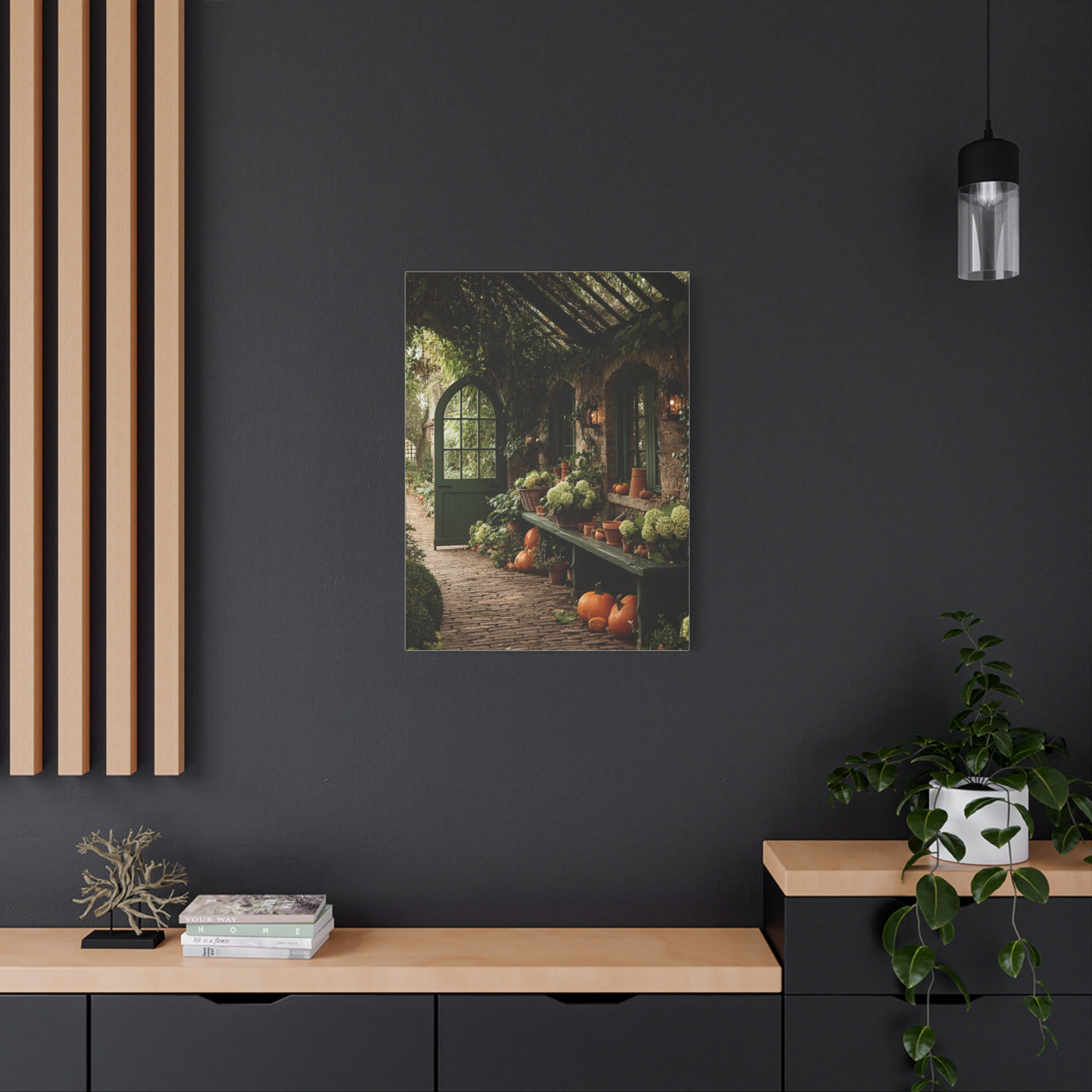 Autumn Greenhouse Harvest Scene Wall Art & Canvas Print