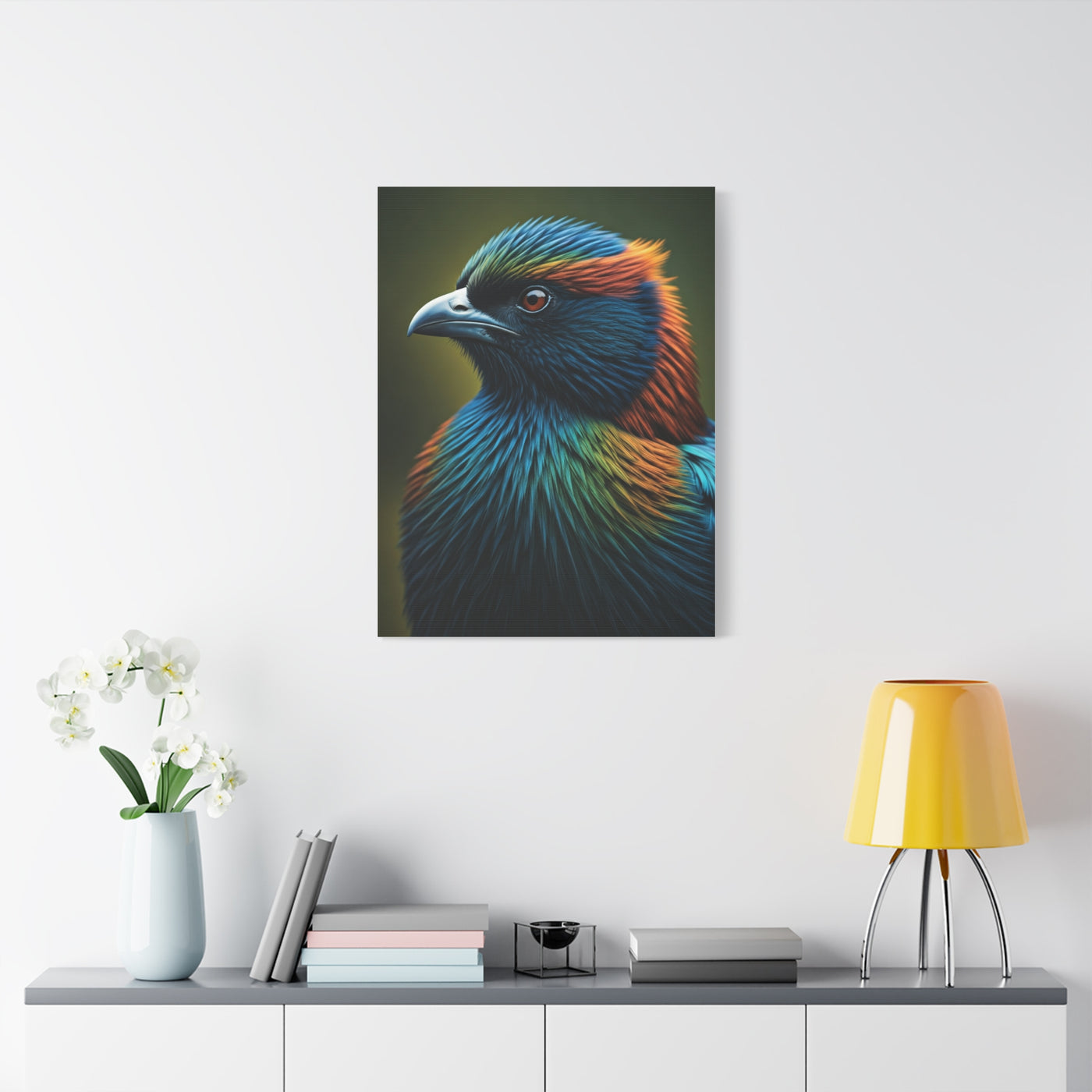 Vibrant Jewel-Toned Bird Portrait Wall Art & Canvas Prints