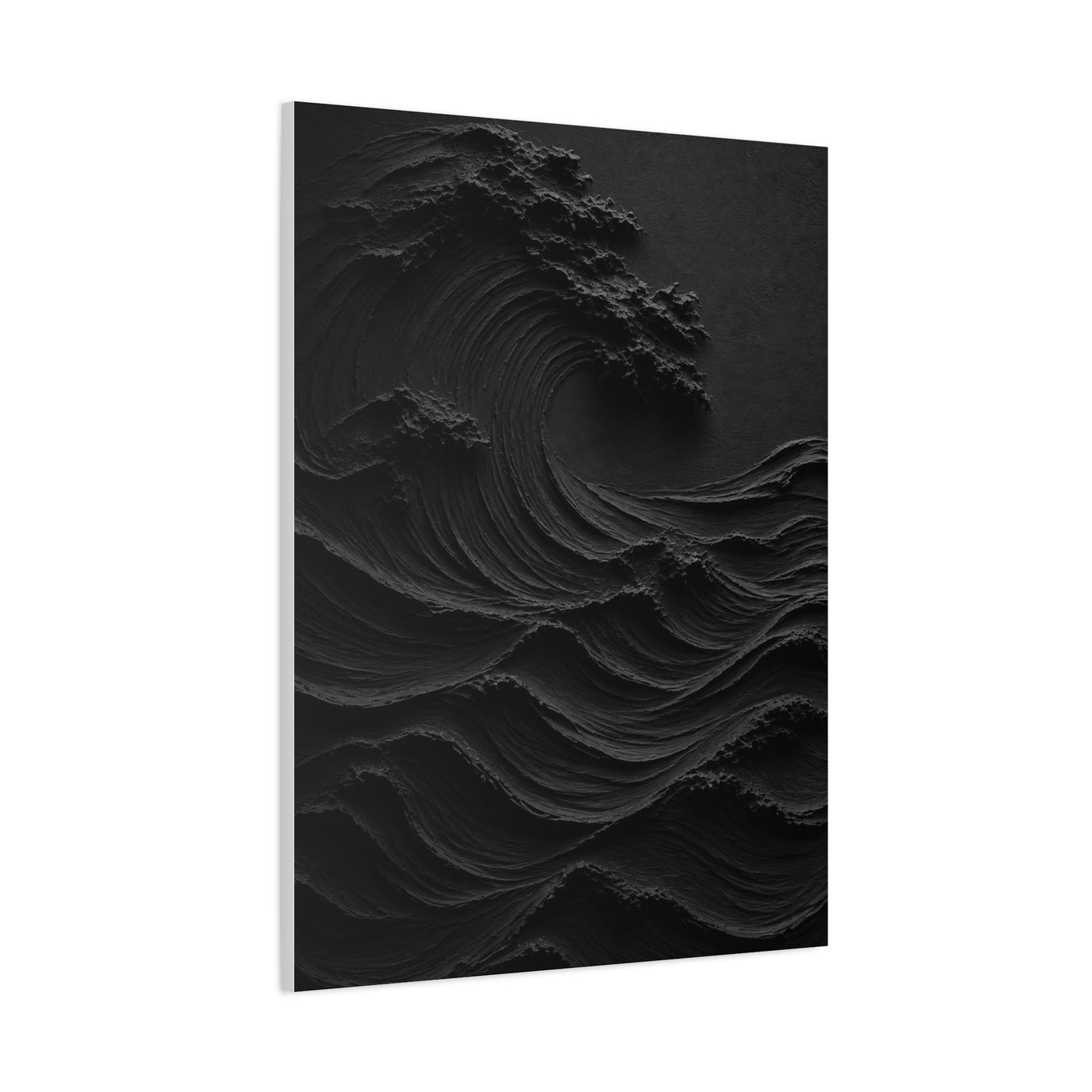 Dark Textured Wave Monochrome Statement Wall Art & Canvas Print