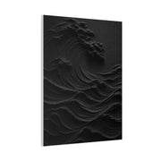 Dark Textured Wave Monochrome Statement Wall Art & Canvas Print