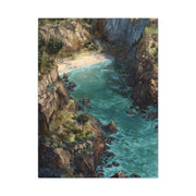 Hidden Coastal Cove Between Towering Sea Cliffs Wall Art & Canvas Print