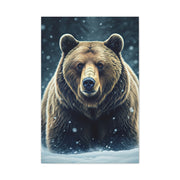 Winter Storm Grizzly Bear Portrait Wall Art & Canvas Prints