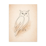 Minimal Line Art Owl Sketch Wall Art & Canvas Print