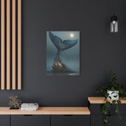 Moonlit Driftwood Whale Tail Wall Art & Canvas Print