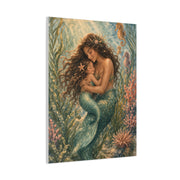 Mother and Child Mermaid Embrace Wall Art & Canvas Print