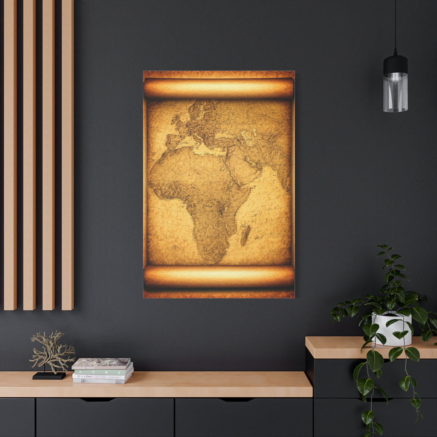 Antique Parchment World Map Wall Art & Canvas Prints