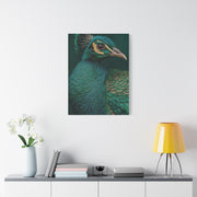 Regal Emerald Peacock Portrait Wall Art & Canvas Print