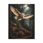 Gothic Greenhouse Flying Barn Owl Wall Art & Canvas Print