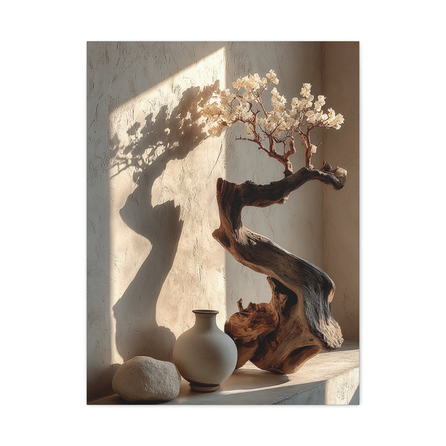 Sculptural Driftwood Bonsai Wall Art & Canvas Print