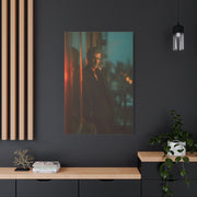 Man Smoking Fire Escape Noir Portrait Wall Art & Canvas Print