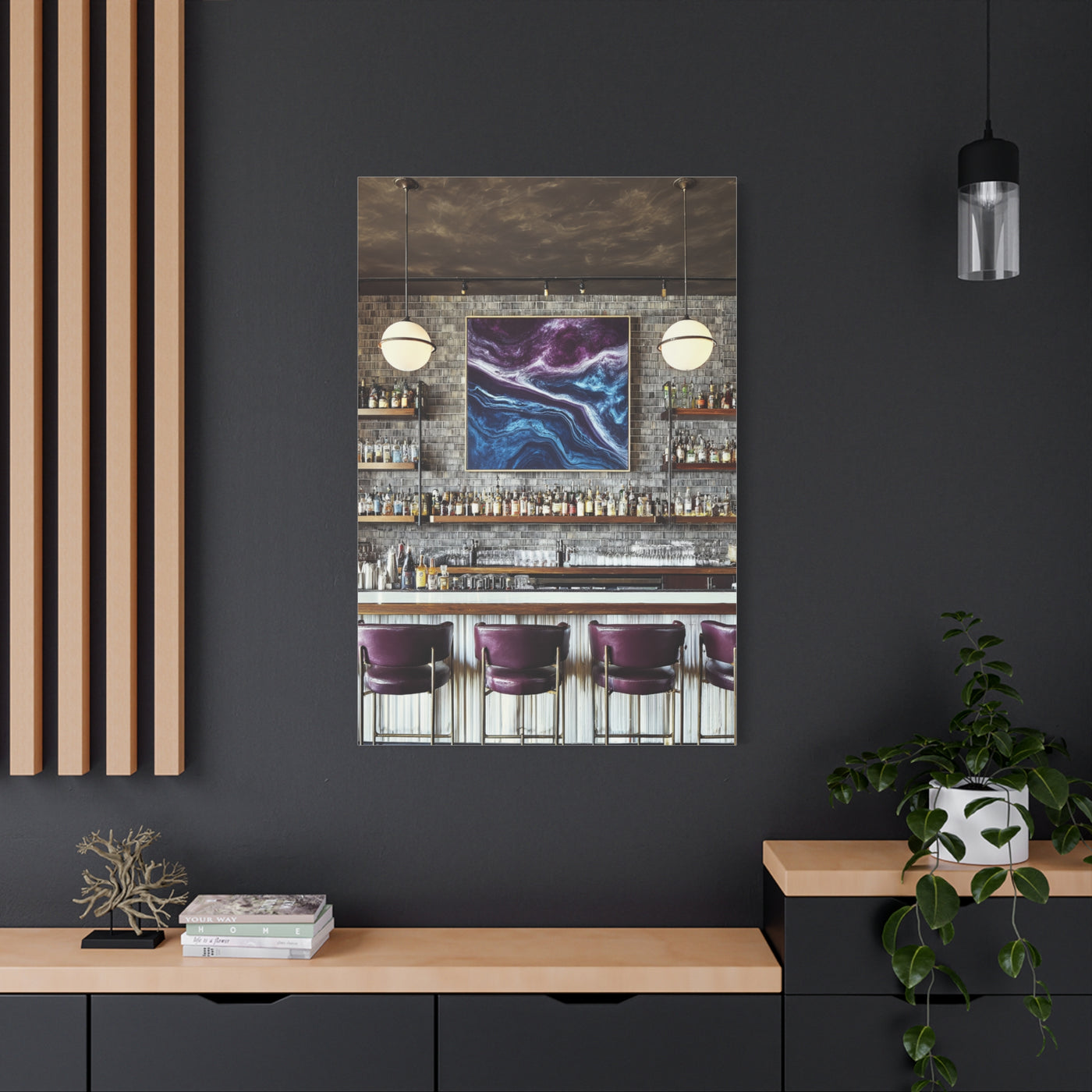 Moody Abstract Luxury Cocktail Bar Wall Art & Canvas Print