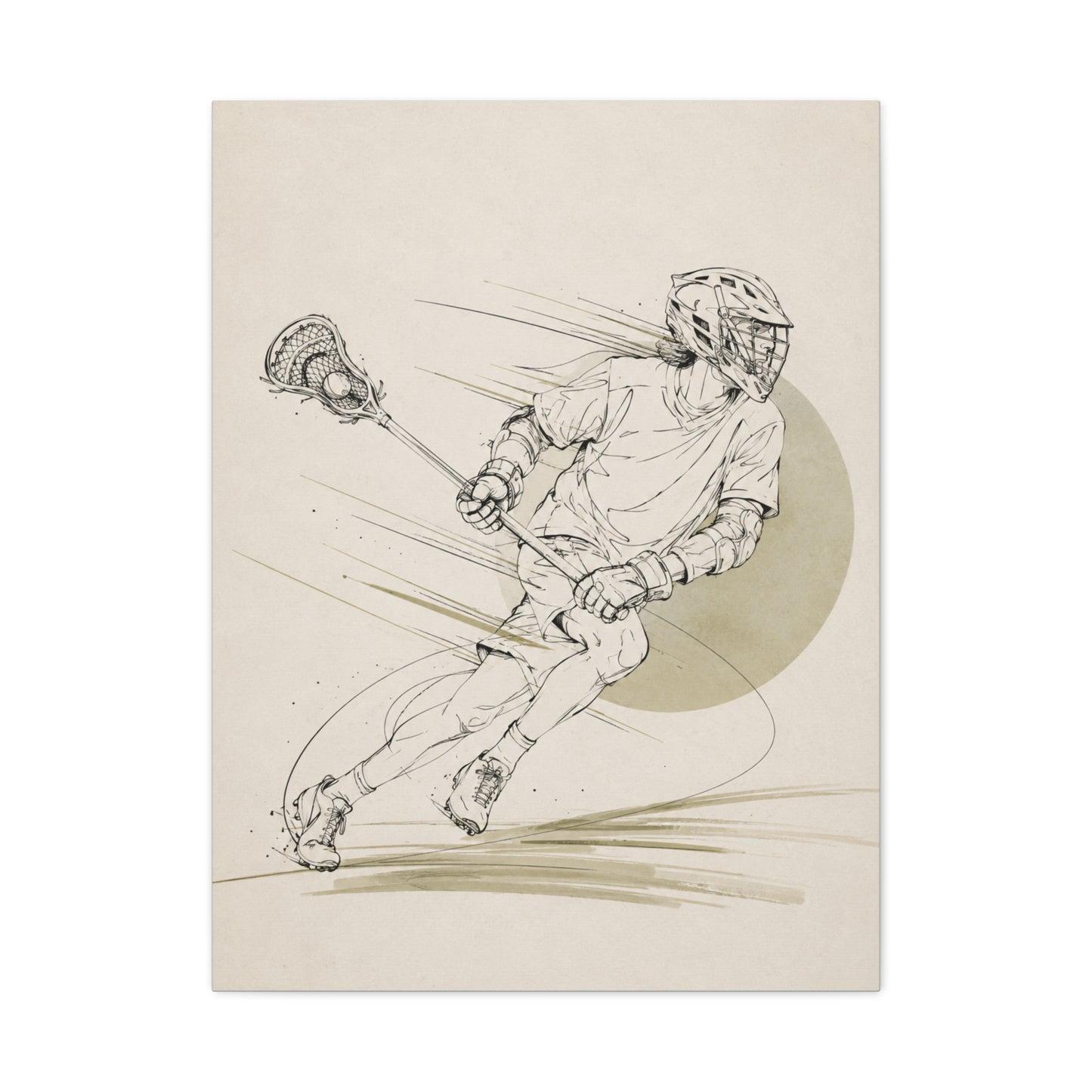 Minimal Lacrosse Motion Sports Wall Art & Canvas Print