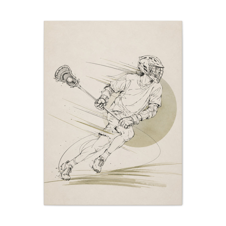 Minimal Lacrosse Motion Sports Wall Art & Canvas Print