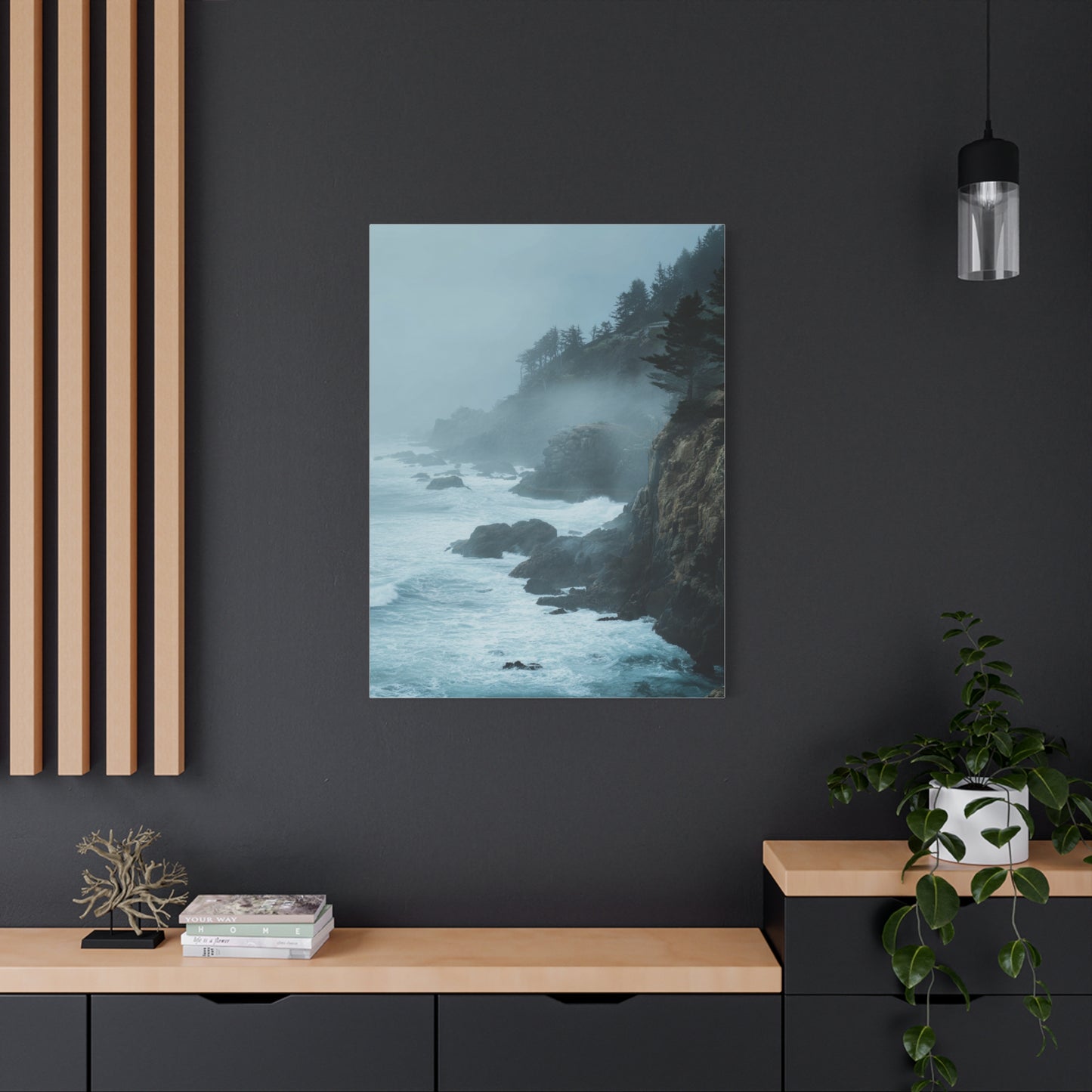 Foggy Coastal Cliffs on Quiet Morning Wall Art & Canvas Print