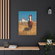 Chestnut Horse Farm Meadow Wall Art & Canvas Print