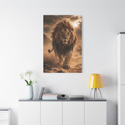 Charging Lion Dust Storm Power Wall Art & Canvas Print
