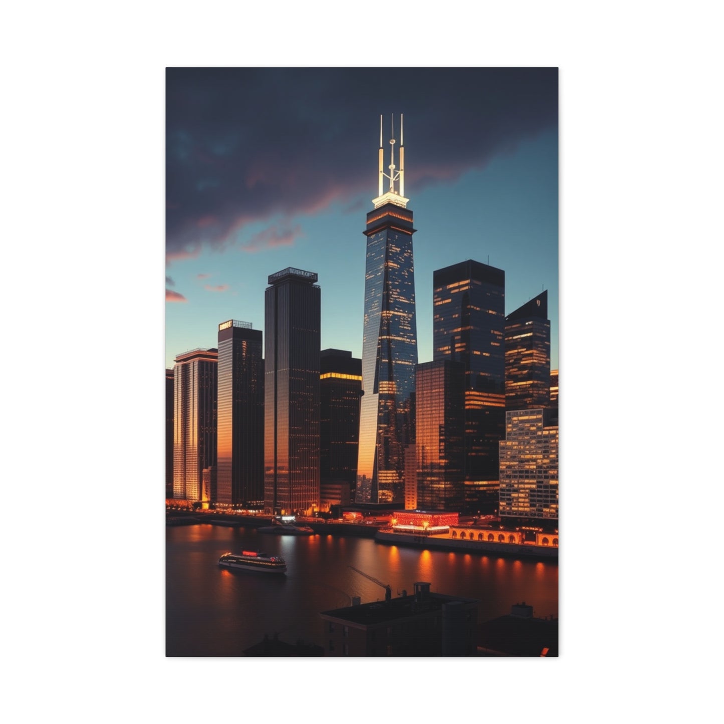 Chicago Skylines Art Supreme Canvas Wall Art & Canvas Print