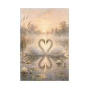 Ethereal Swan Devotion Sunrise Wall Art & Canvas Print