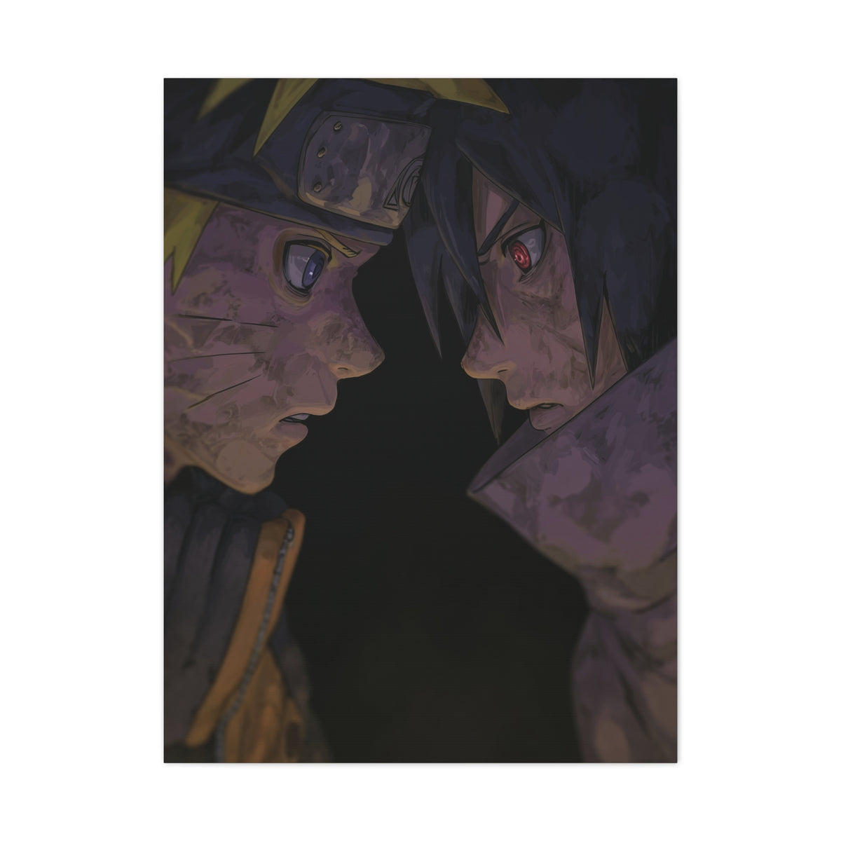 Naruto Uzumaki vs Sasuke Uchiha Final Stare Down Wall Art & Canvas Print