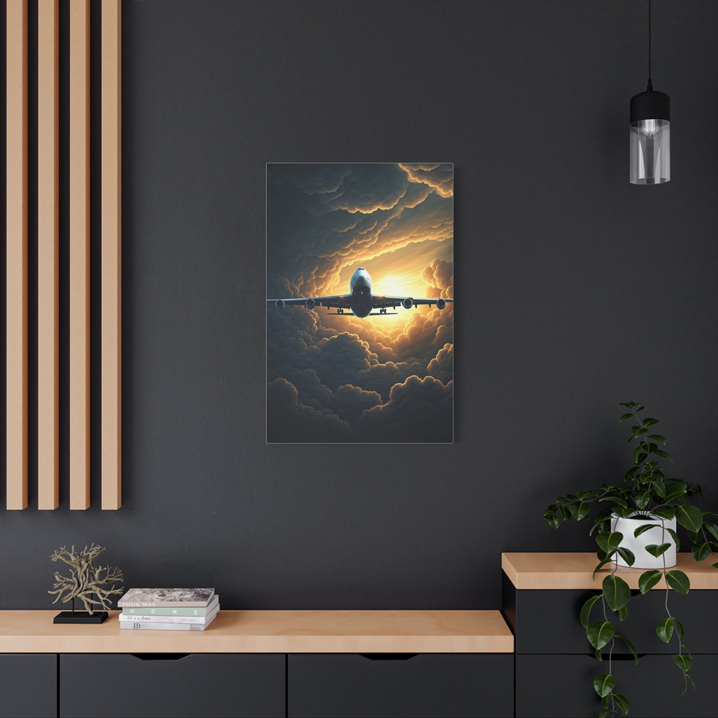 Golden Cloud Break Airplane Wall Art & Canvas Prints