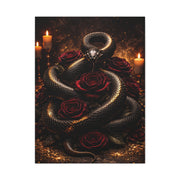 Black Serpent Crimson Rose Gold Wall Art & Canvas Print
