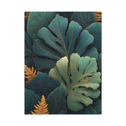 Dark Botanical Gold-Edged Leaves Wall Art & Canvas Print