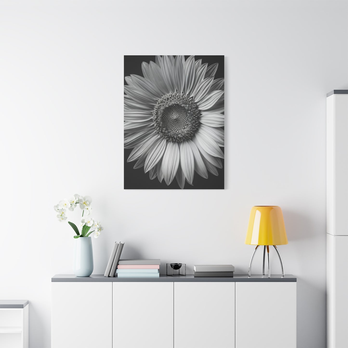 Velvet Orchid Bloom in Monochrome Wall Art & Canvas Prints