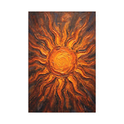 Fiery Impasto Sunburst Painting Wall Art & Canvas Print