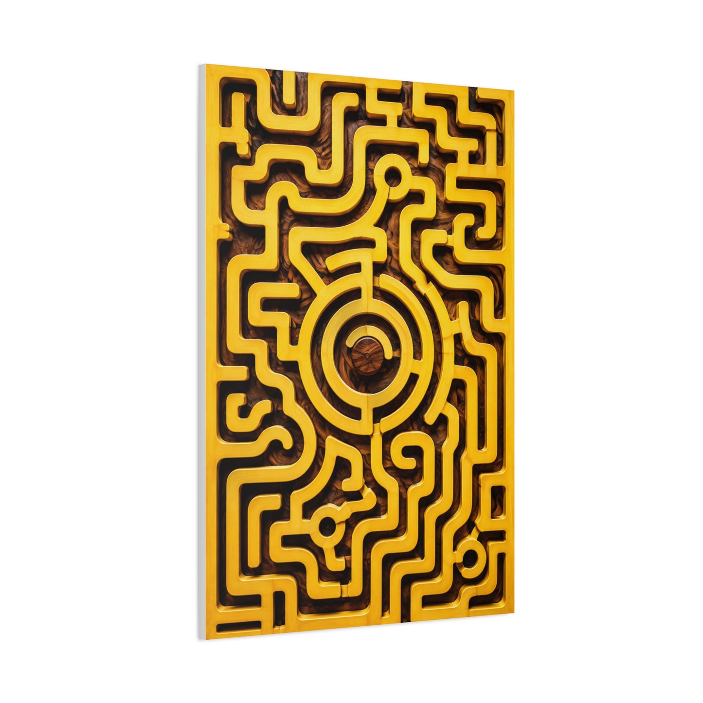 Interactive Yellow Maze Geometric Panel Wall Art & Canvas Print
