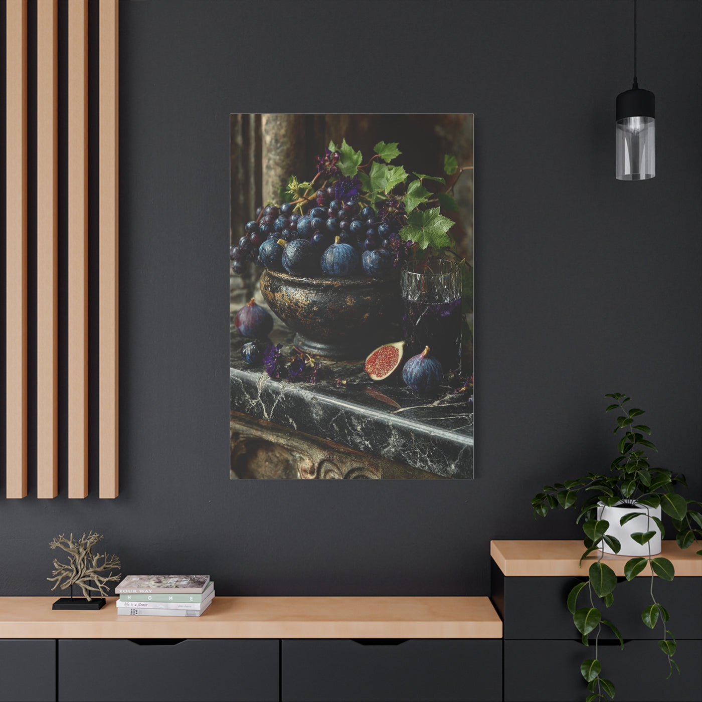 Fig & Wine Rustic Still Life Wall Art & Canvas Print