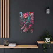 Urban Pink Cat Street Character Street Wall Art & Canvas Print