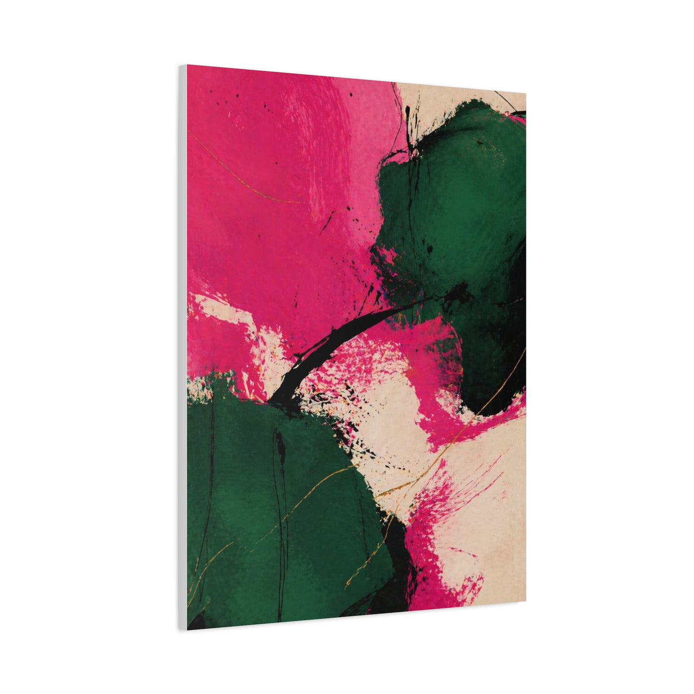 Bold Pink and Emerald Abstract Wall Art & Canvas Print