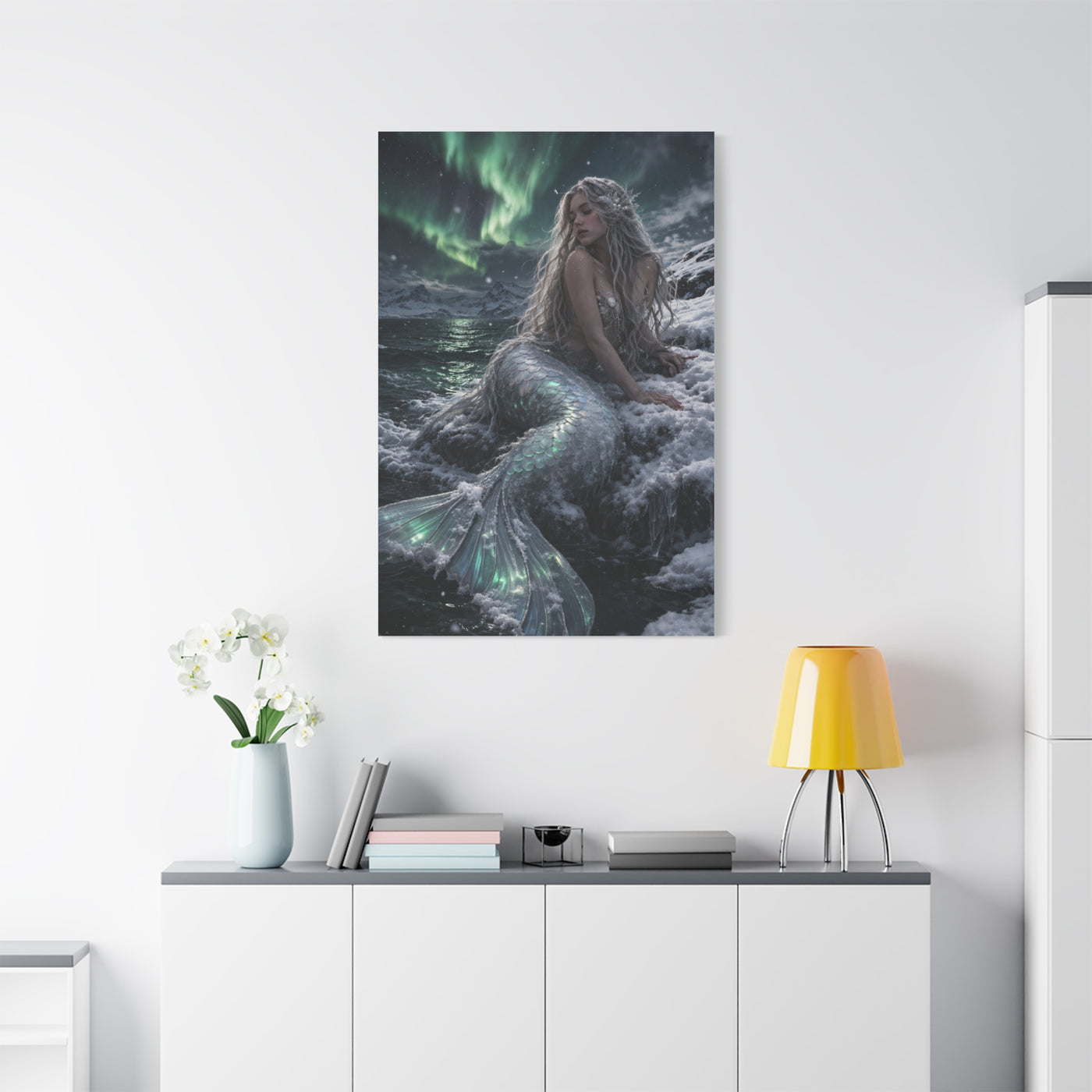 Arctic Aurora Mermaid Fantasy Wall Art & Canvas Print
