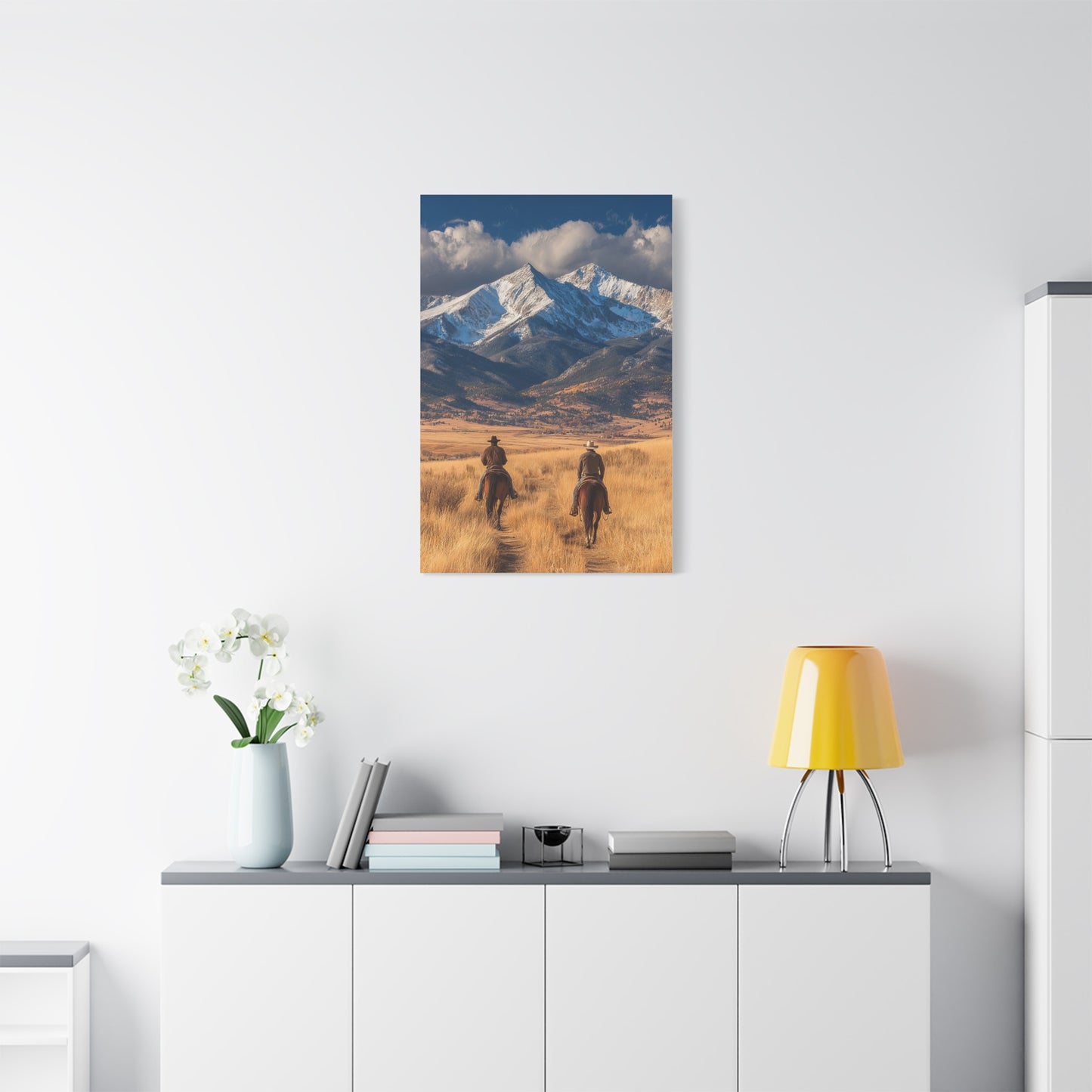 Frontier Riders in the Golden Valley Wall Art & Canvas Print