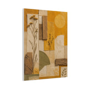 Mixed Media Botanical Collage Mustard Composition Wall Art & Canvas Print