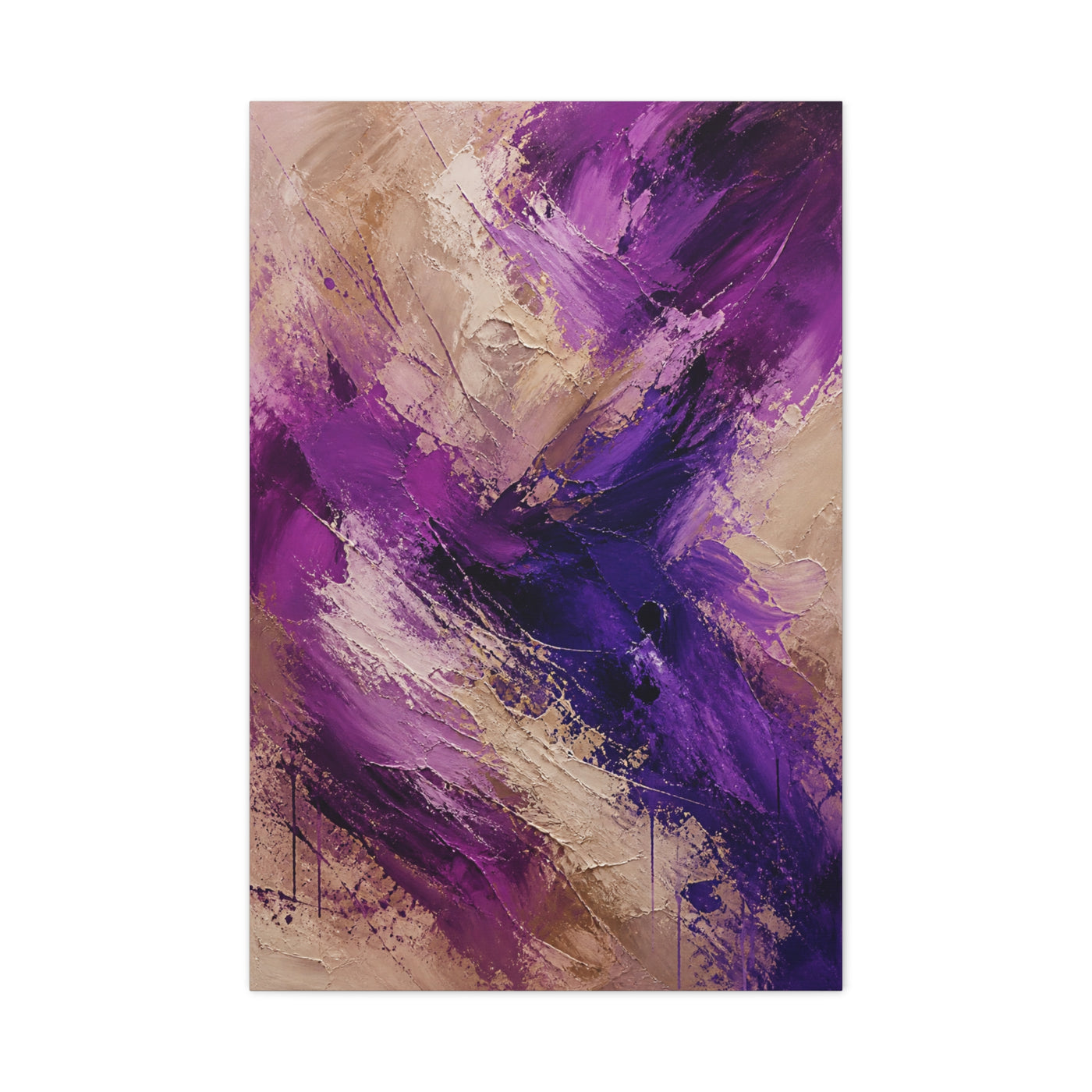 Purple Abstract Expressionist Texture Wall Art & Canvas Print