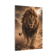 Charging Lion Dust Storm Power Wall Art & Canvas Print