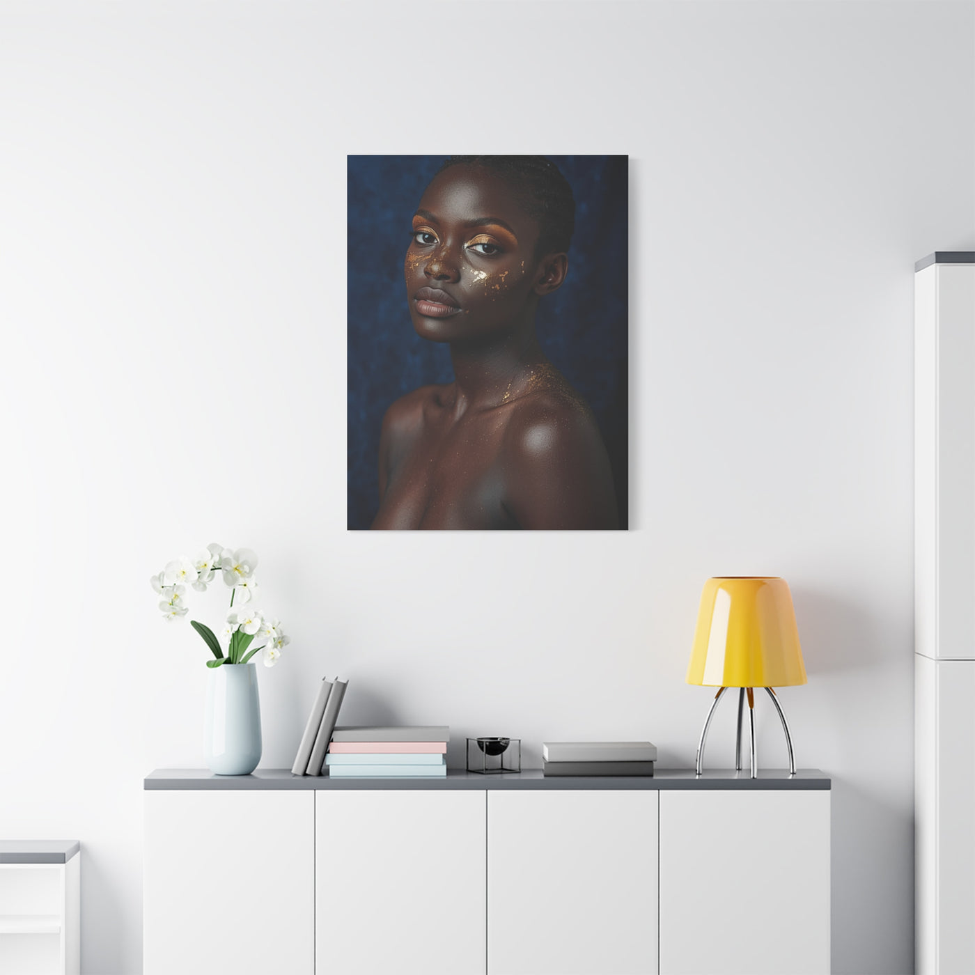 Minimal Gold Highlight Portrait Wall Art & Canvas Print