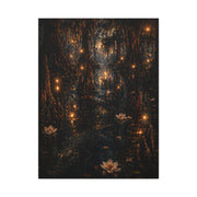 Moonlit Bayou Firefly Scene Wall Art & Canvas Print