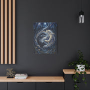 Yin Yang Cosmic Wolves Balance Scene Wall Art & Canvas Print