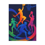 Rainbow Basketball Motion Sports Wall Art & Canvas Print