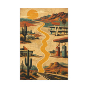 Retro Desert Highway Americana Collage Wall Art & Canvas Print