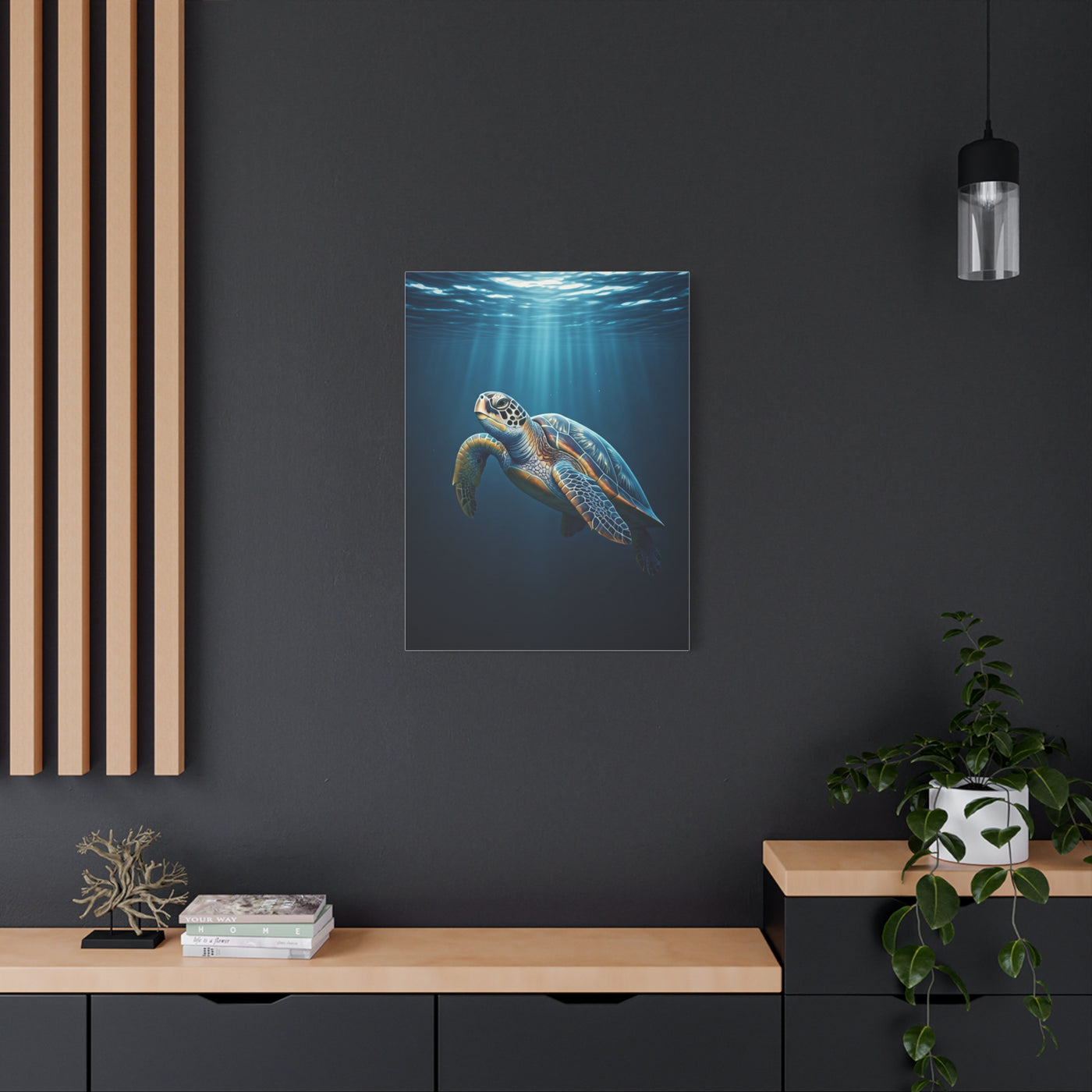 Sea Turtle Beneath Ocean Light Wall Art & Canvas Prints